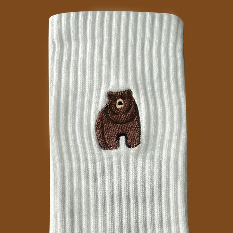 Embroidered Socks Bear
