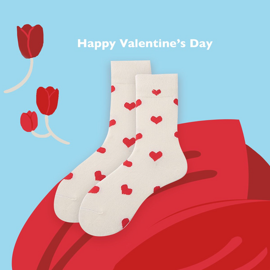 Little red heart socks
