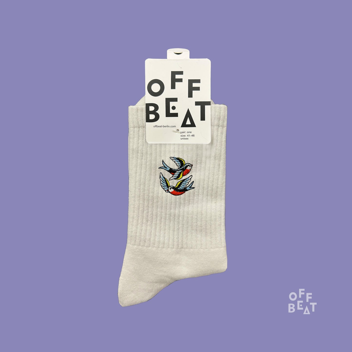 Embroidered swallow socks