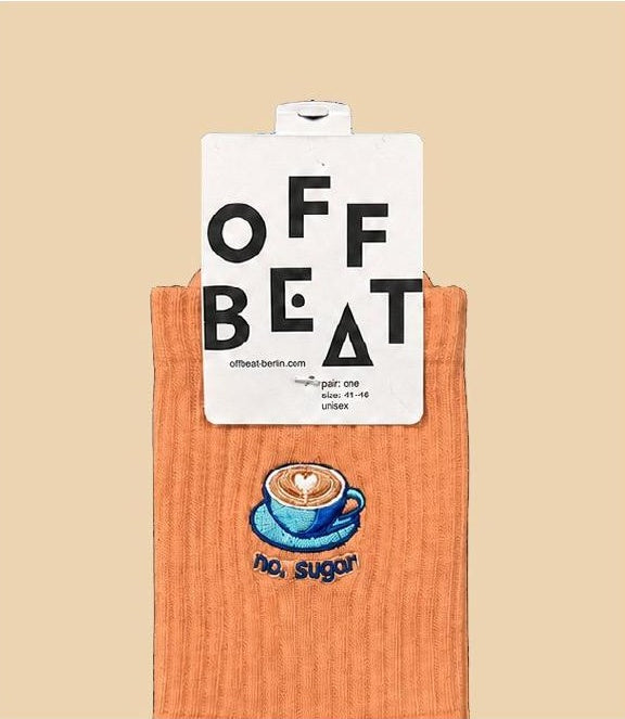 Embroidered Coffee socks - detail