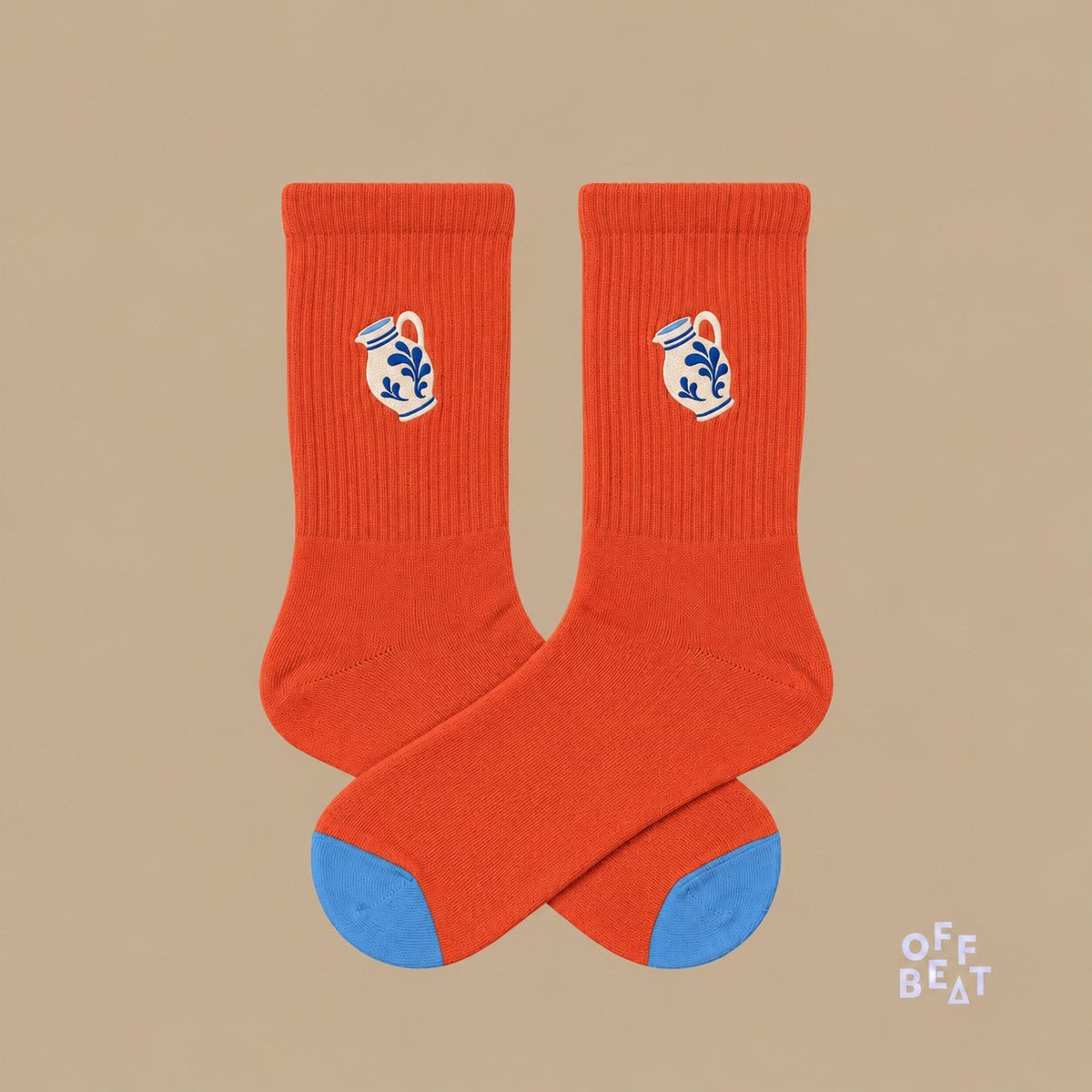 Embroidered Bembel socks — pair view