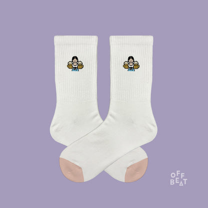 Embroidered Wiesn-Kellnerin socks
