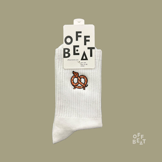 Preview I  Embroidered pretzel dachshund socks