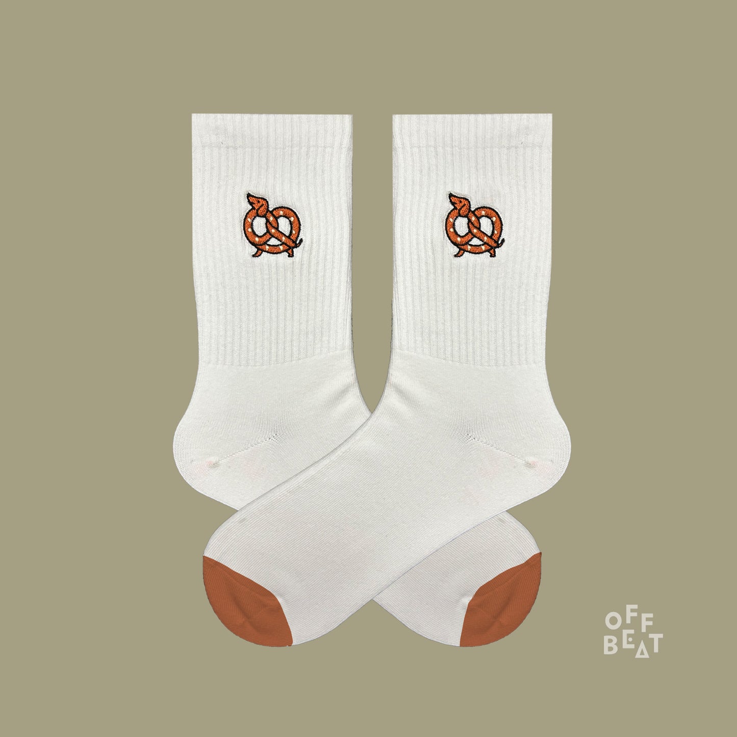 Embroidered Brezeldackel socks