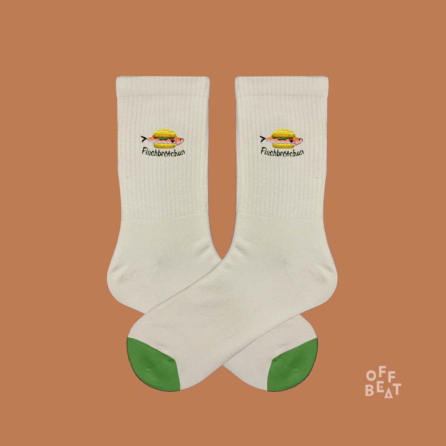 Embroidered Fischbrötchen socks