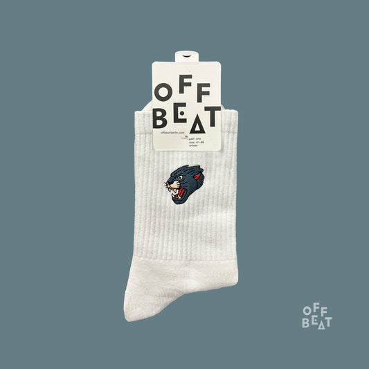 Preview I Embroidered panther-head socks I Wholesale