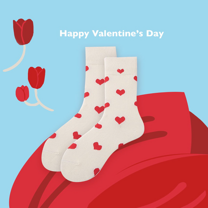 Little red heart socks