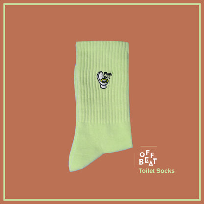Embroidered Flush Me, Toilet Socks