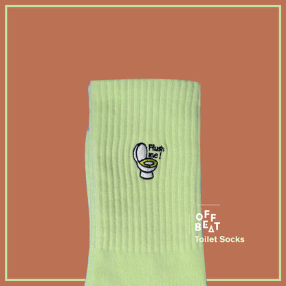 Embroidered Flush Me, Toilet Socks