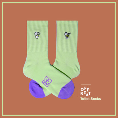 Embroidered Flush Me, Toilet Socks