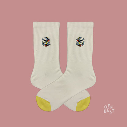 Preview I Embroidered swallow socks
