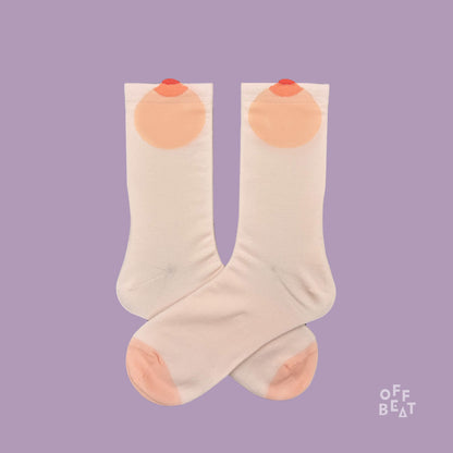 Pop-out breast socks