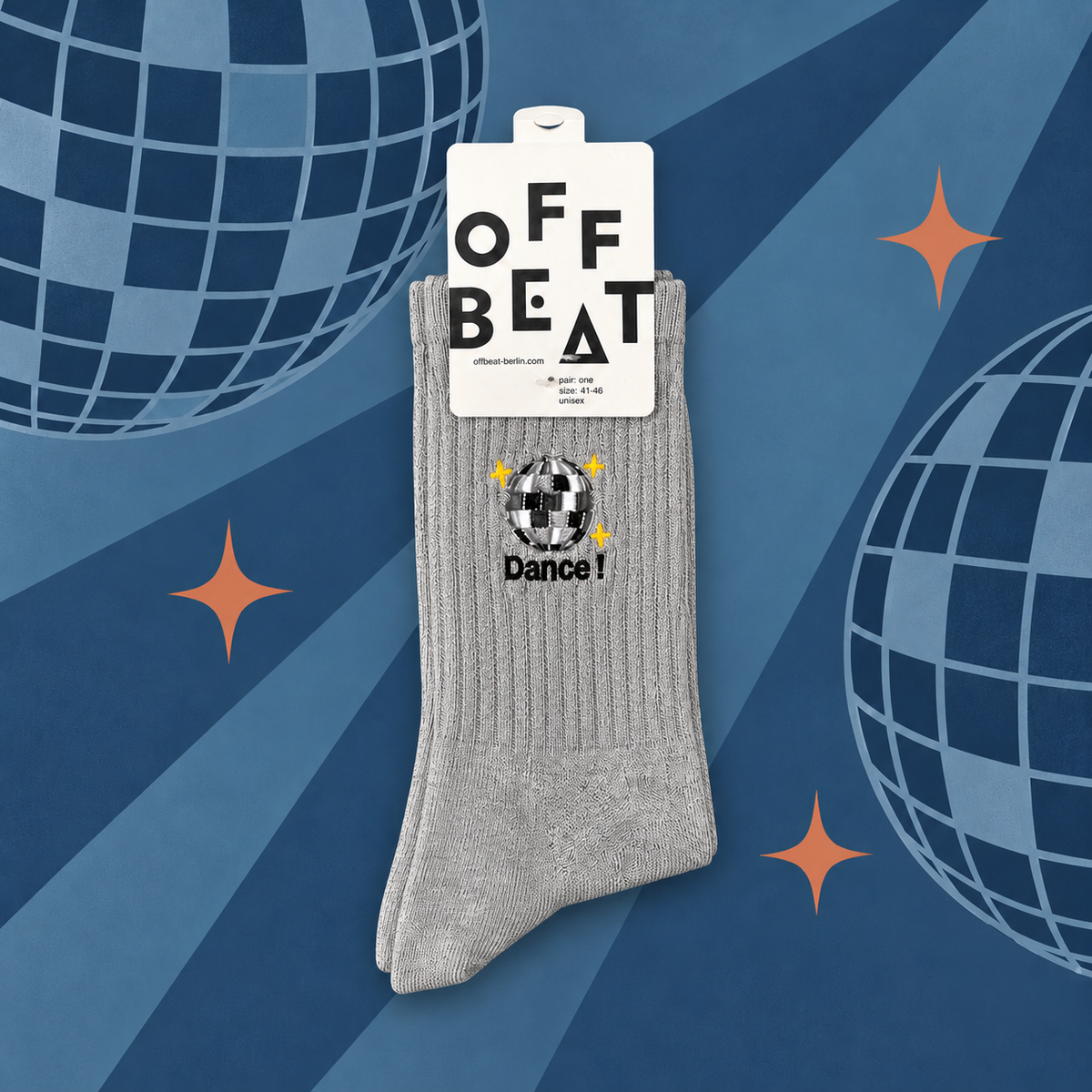 Offbeat embroidered Disco Ball socks – music series