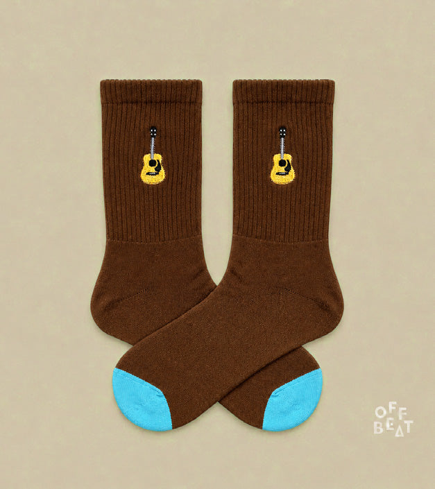 Embroidered Acoustic Guitar socks - view 3