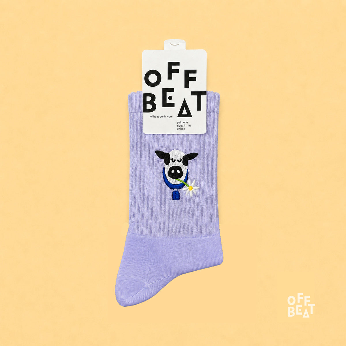 Embroidered Swiss Cow socks - front