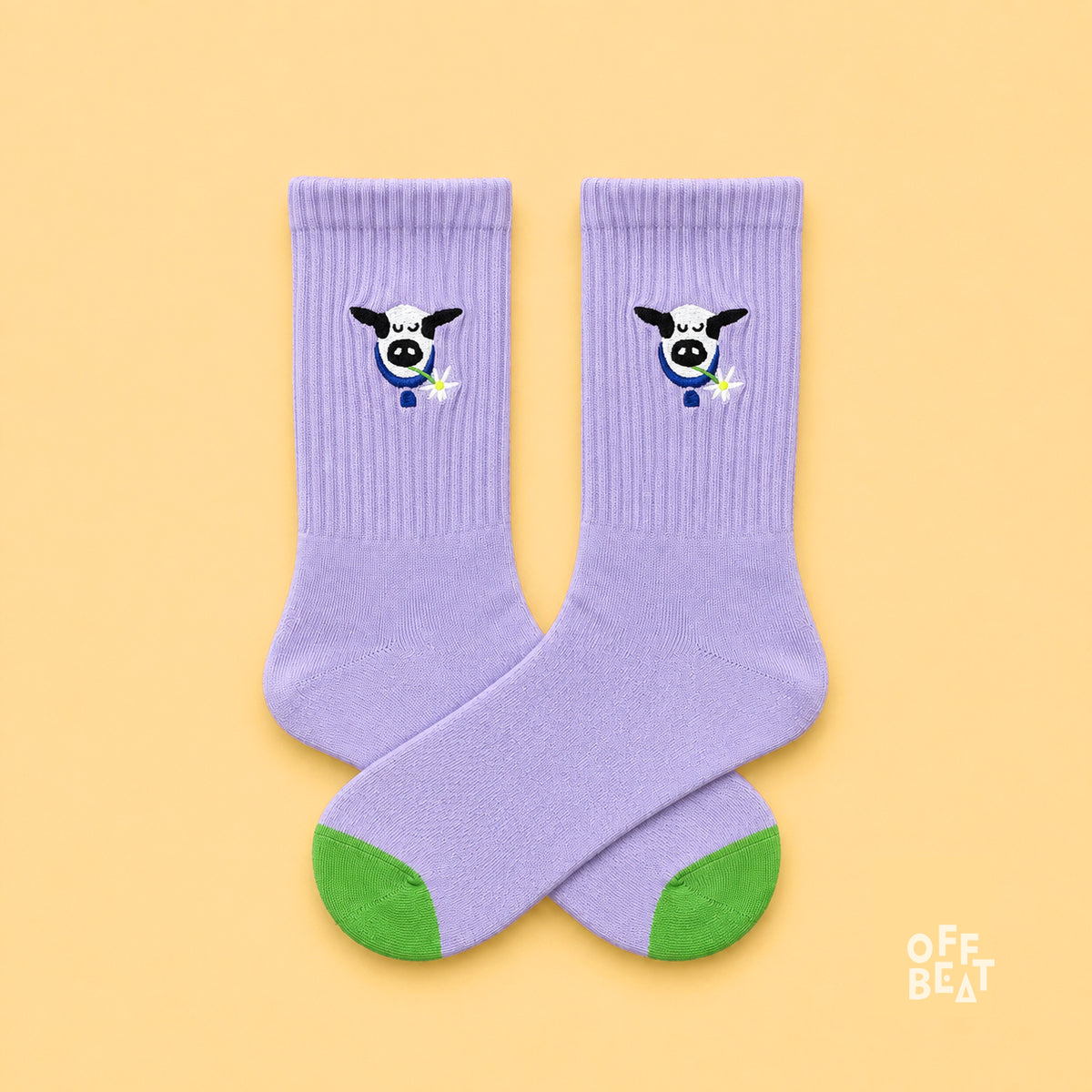 Embroidered Swiss Cow socks - pair
