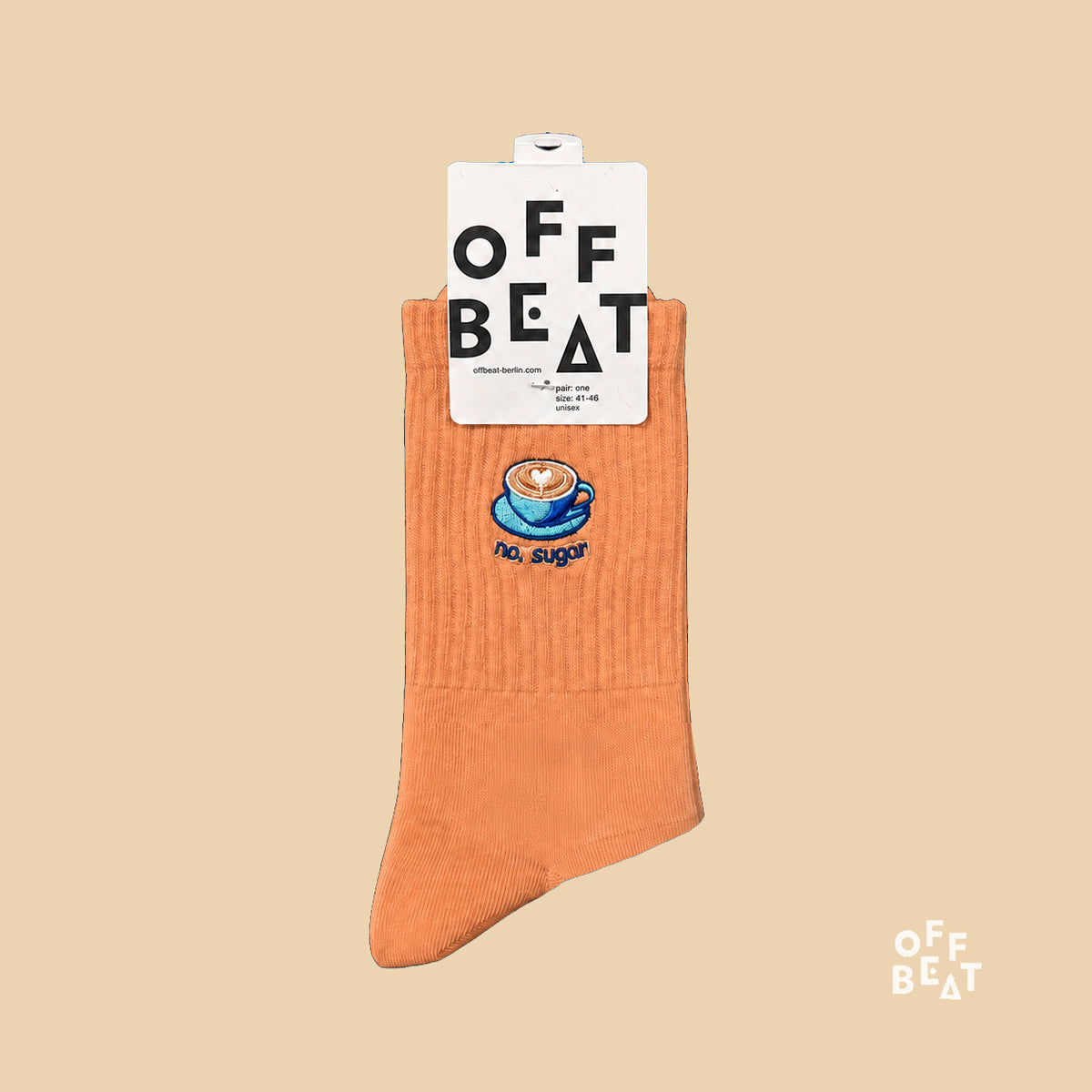 Embroidered Coffee socks - front