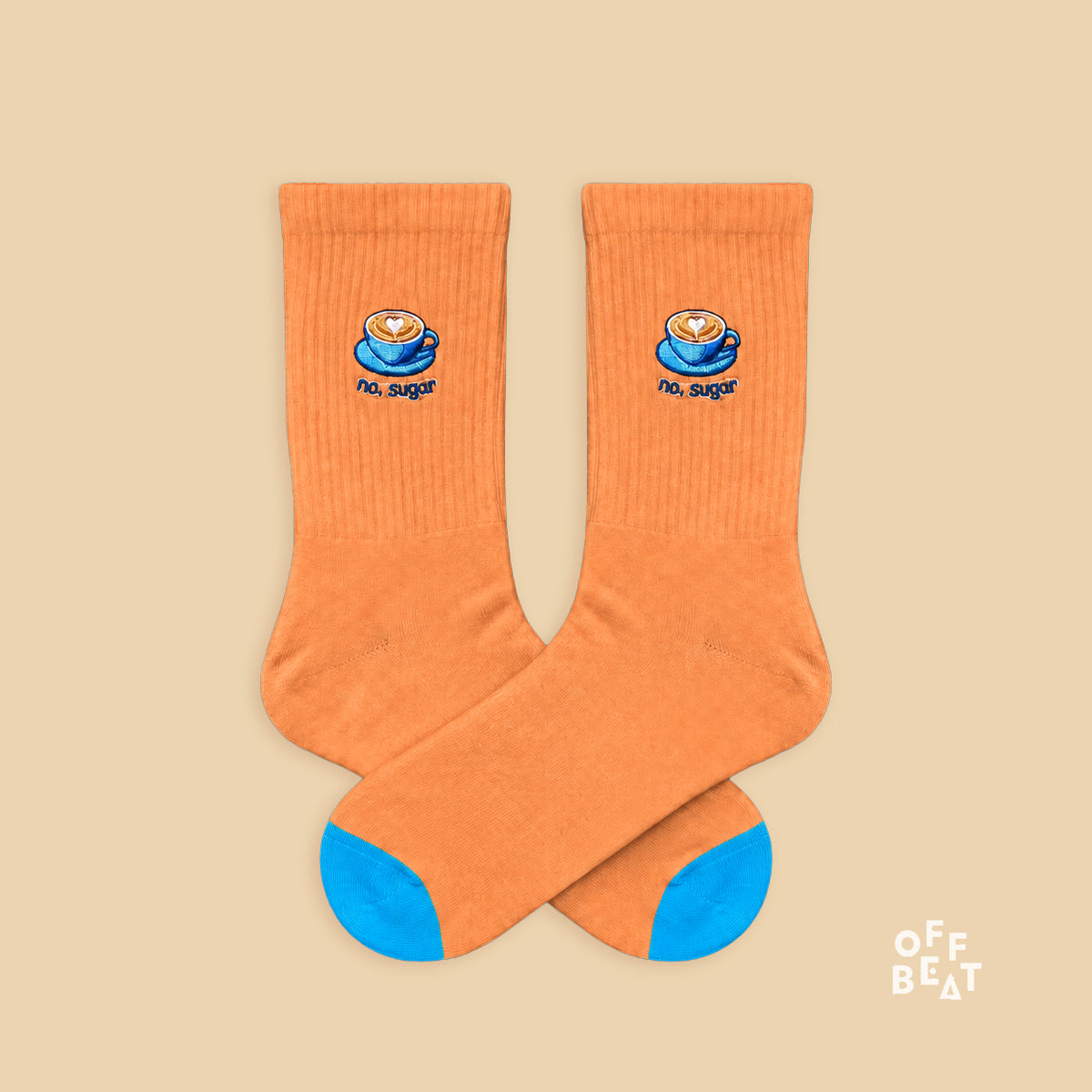 Embroidered Coffee socks - pair