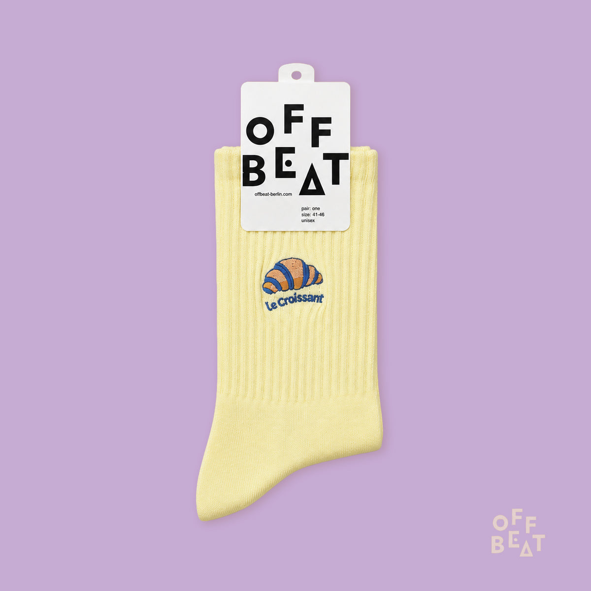 Embroidered Croissant socks - front
