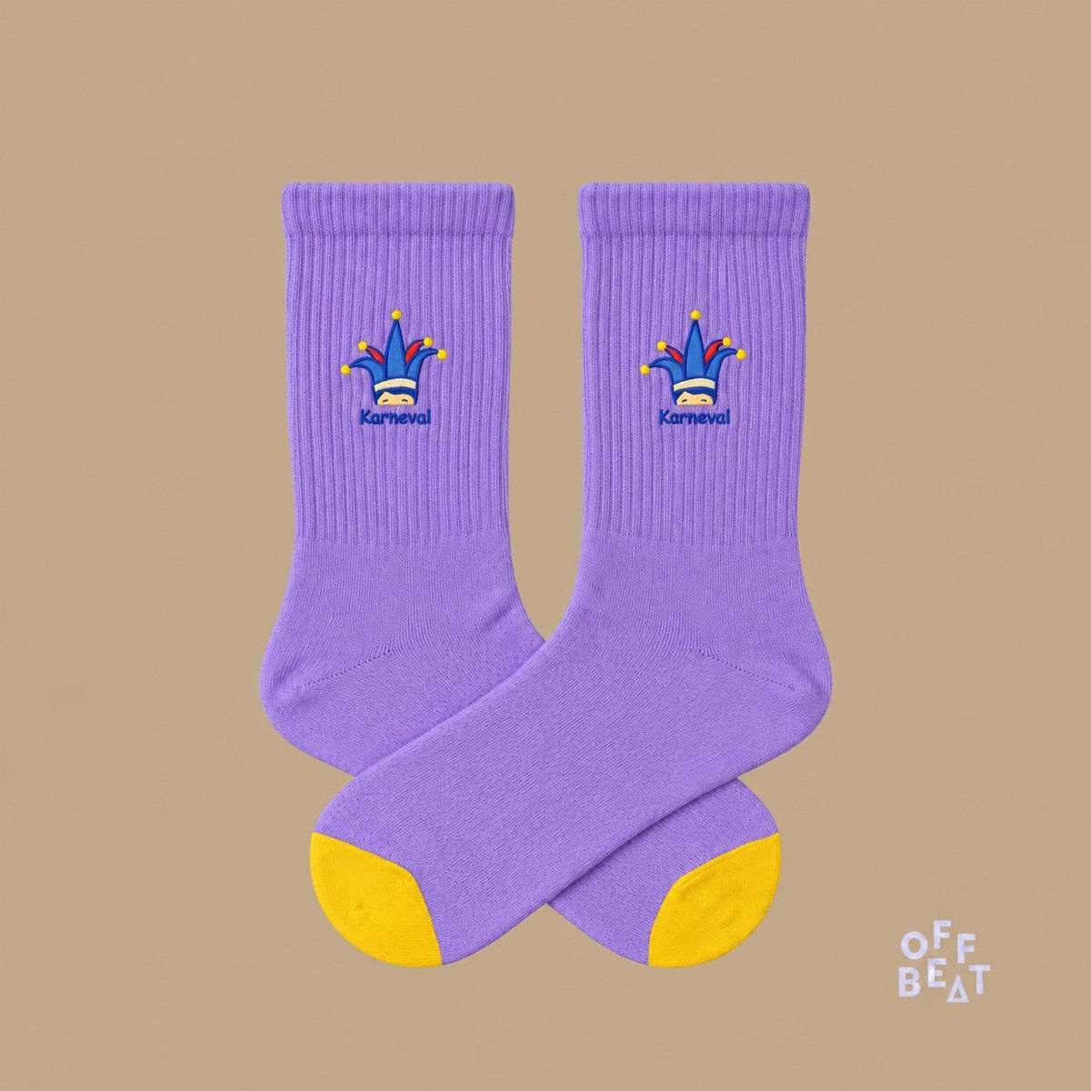 Embroidered Karneval socks — pair view