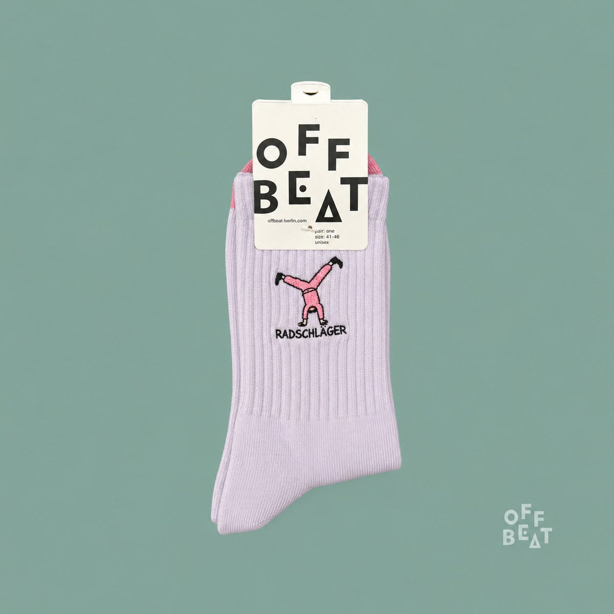 Embroidered Radschläger socks — front view