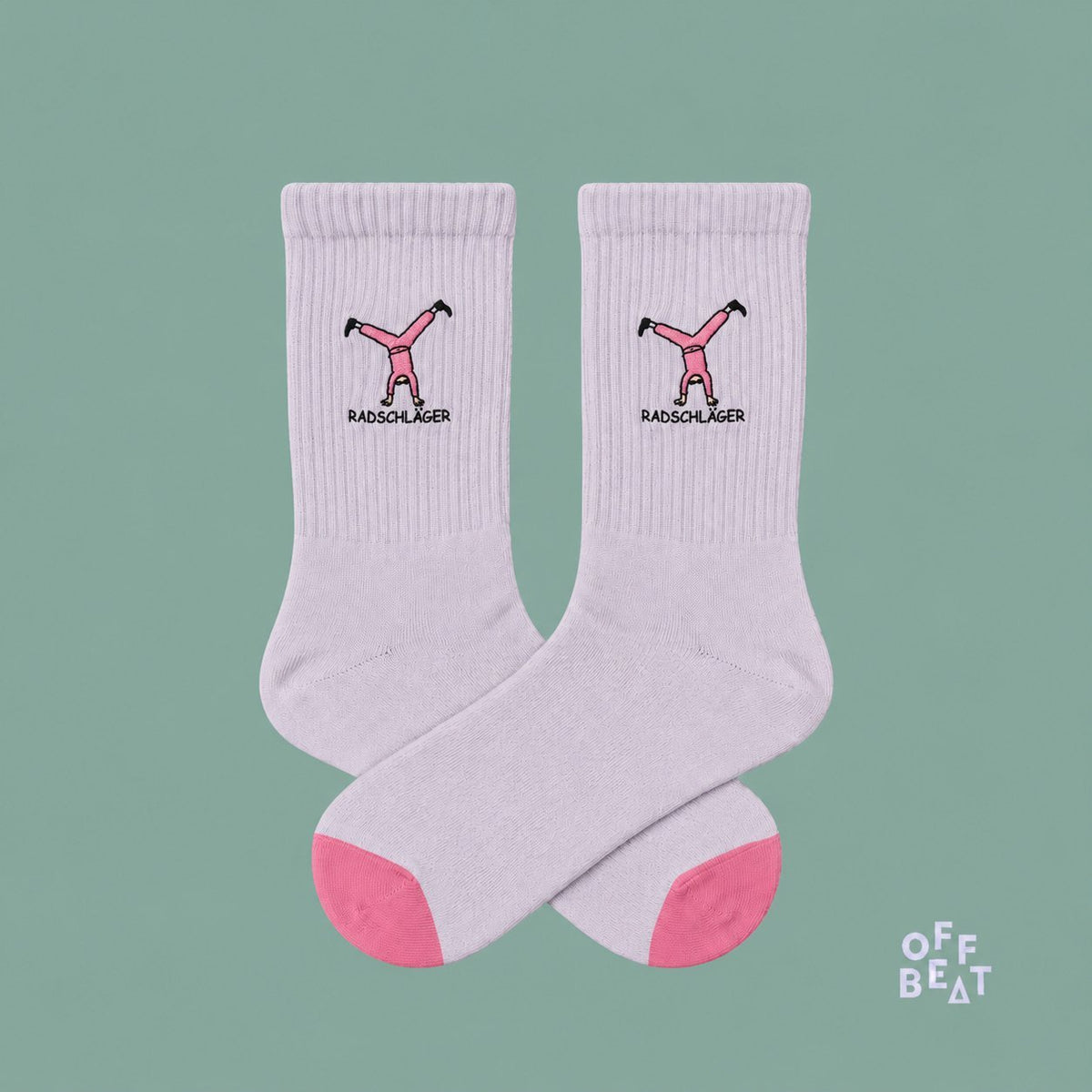 Embroidered Radschläger socks — pair view