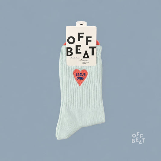Embroidered Leeve Jong socks — front view