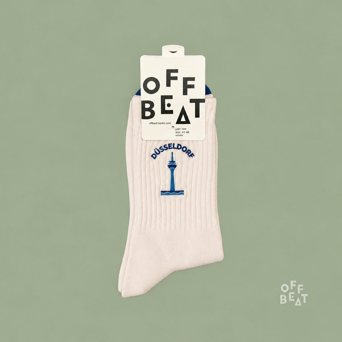 Embroidered Rheinturm socks — front view