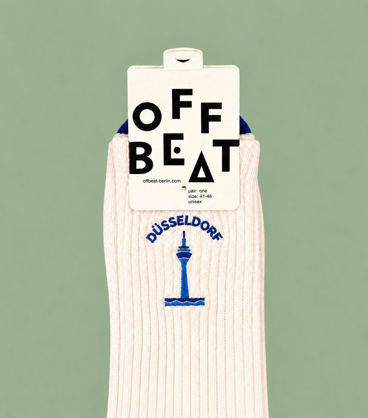 Embroidered Rheinturm socks — embroidery detail