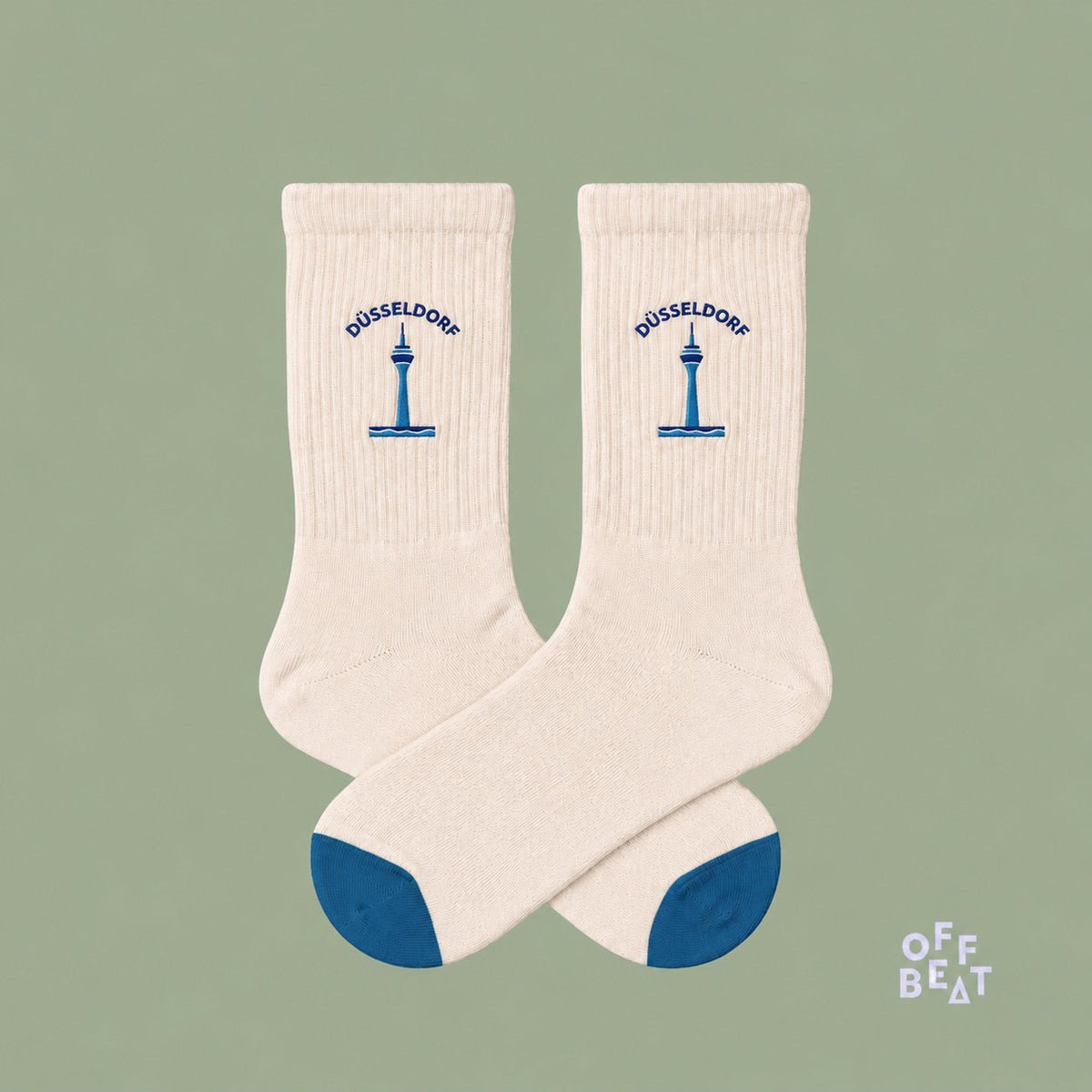 Embroidered Rheinturm socks — pair view
