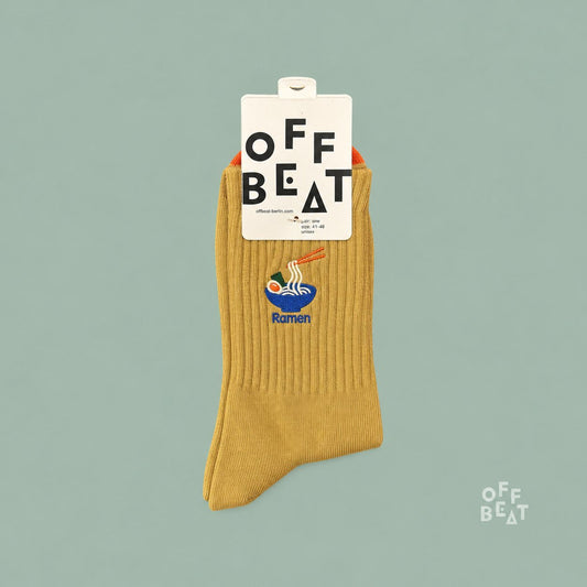 Embroidered Ramen socks — front view