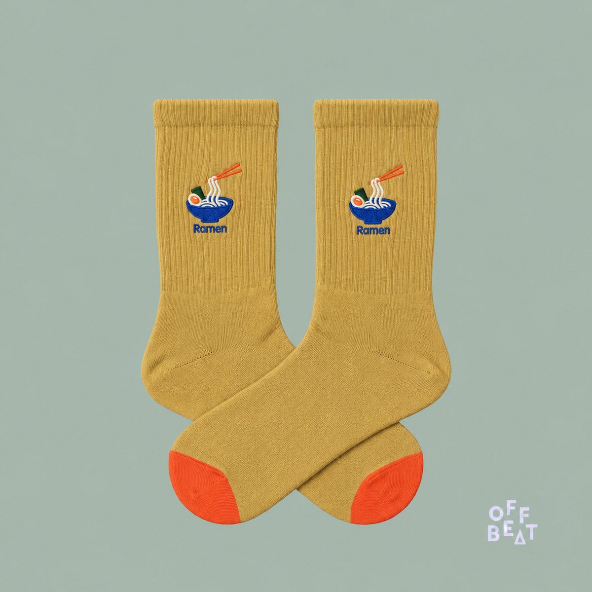 Embroidered Ramen socks — pair view