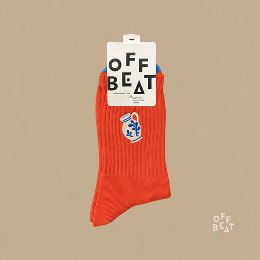 Embroidered Bembel socks — front view