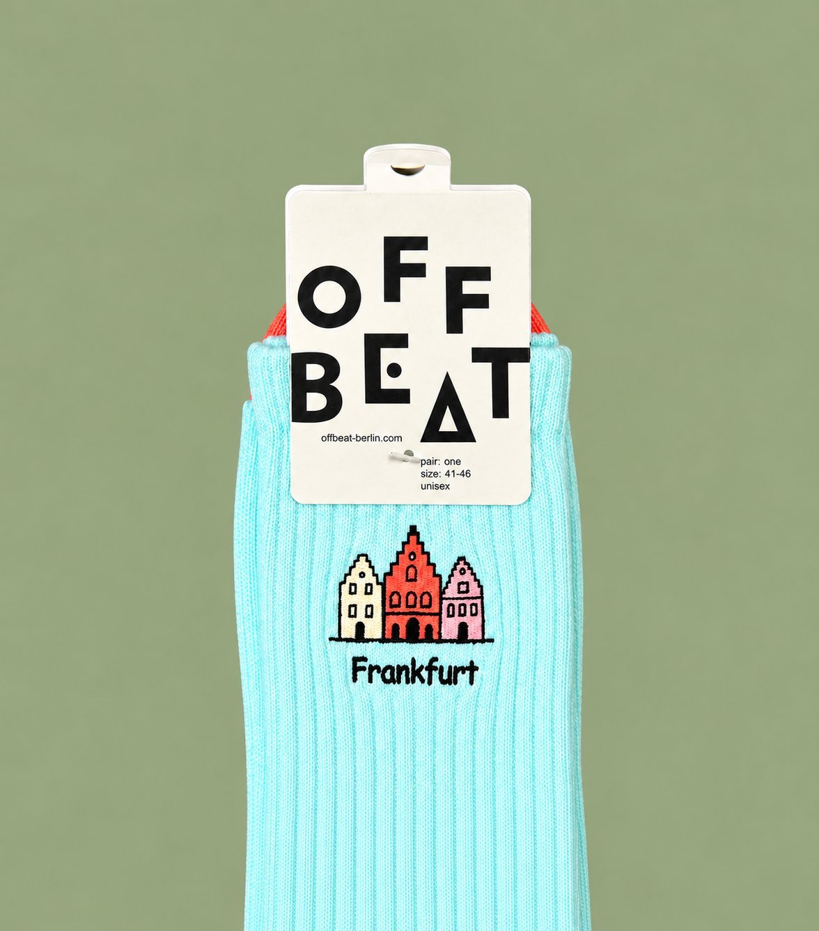 Embroidered Römer socks — embroidery detail