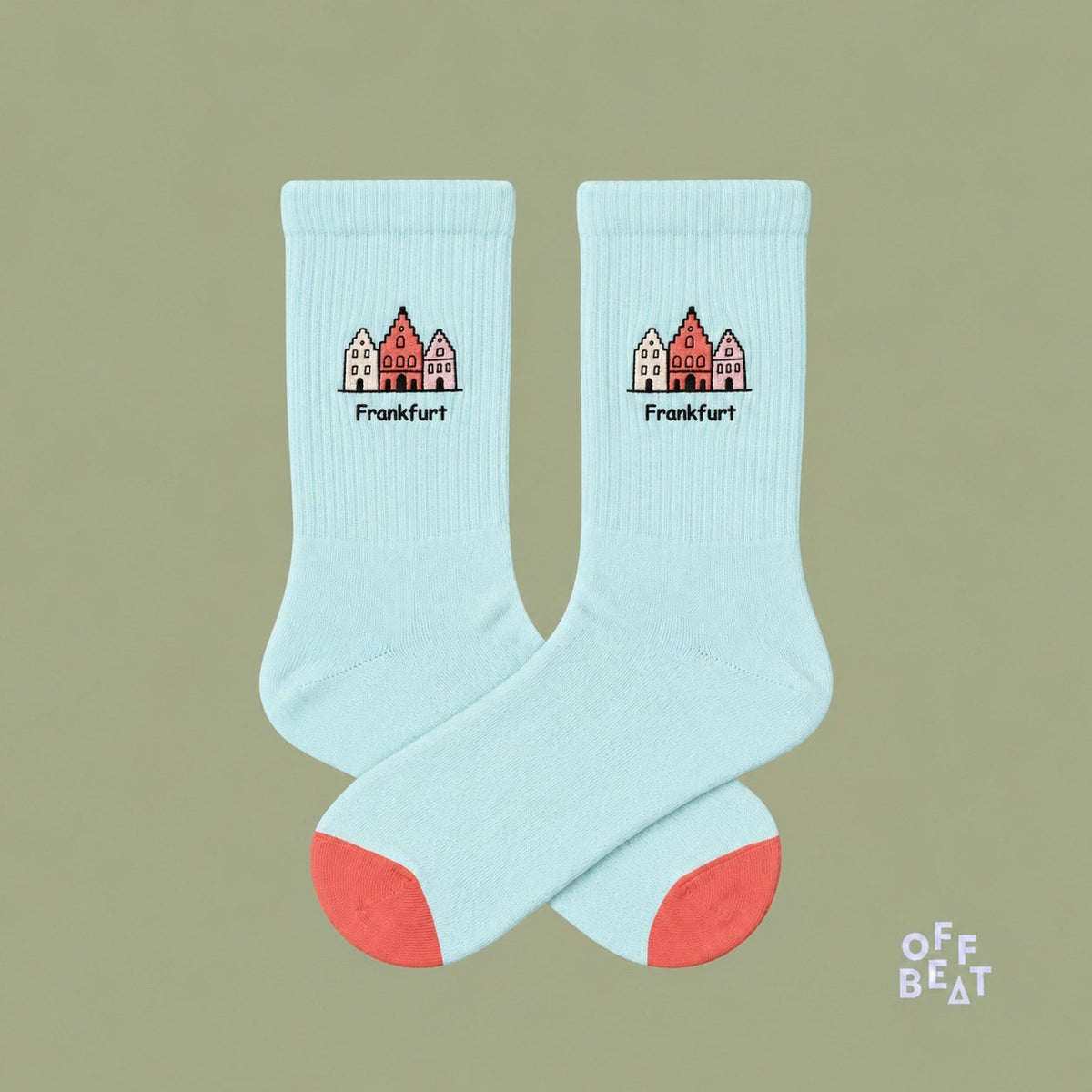 Embroidered Römer socks — pair view