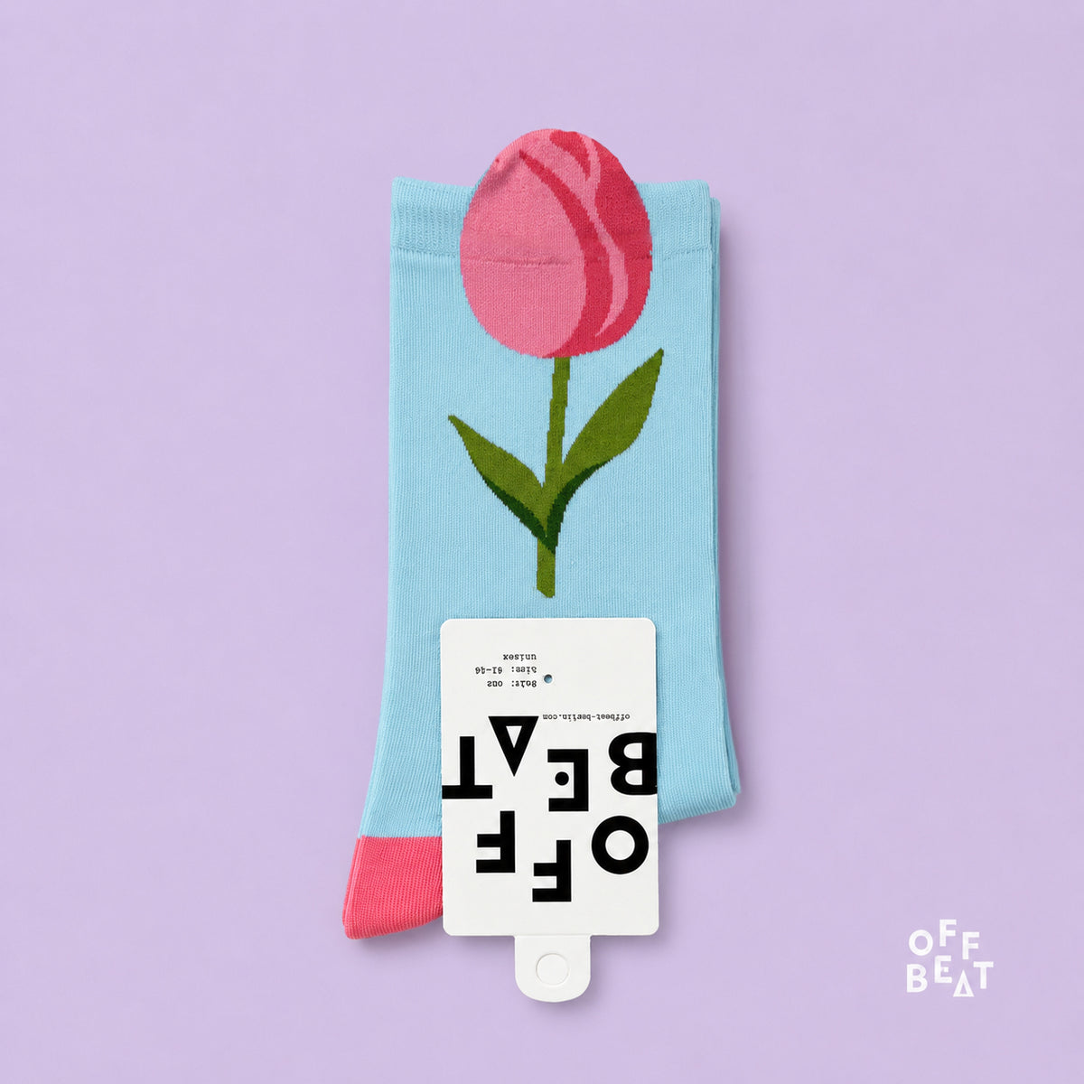 Pop-out Pink Tulip socks - front