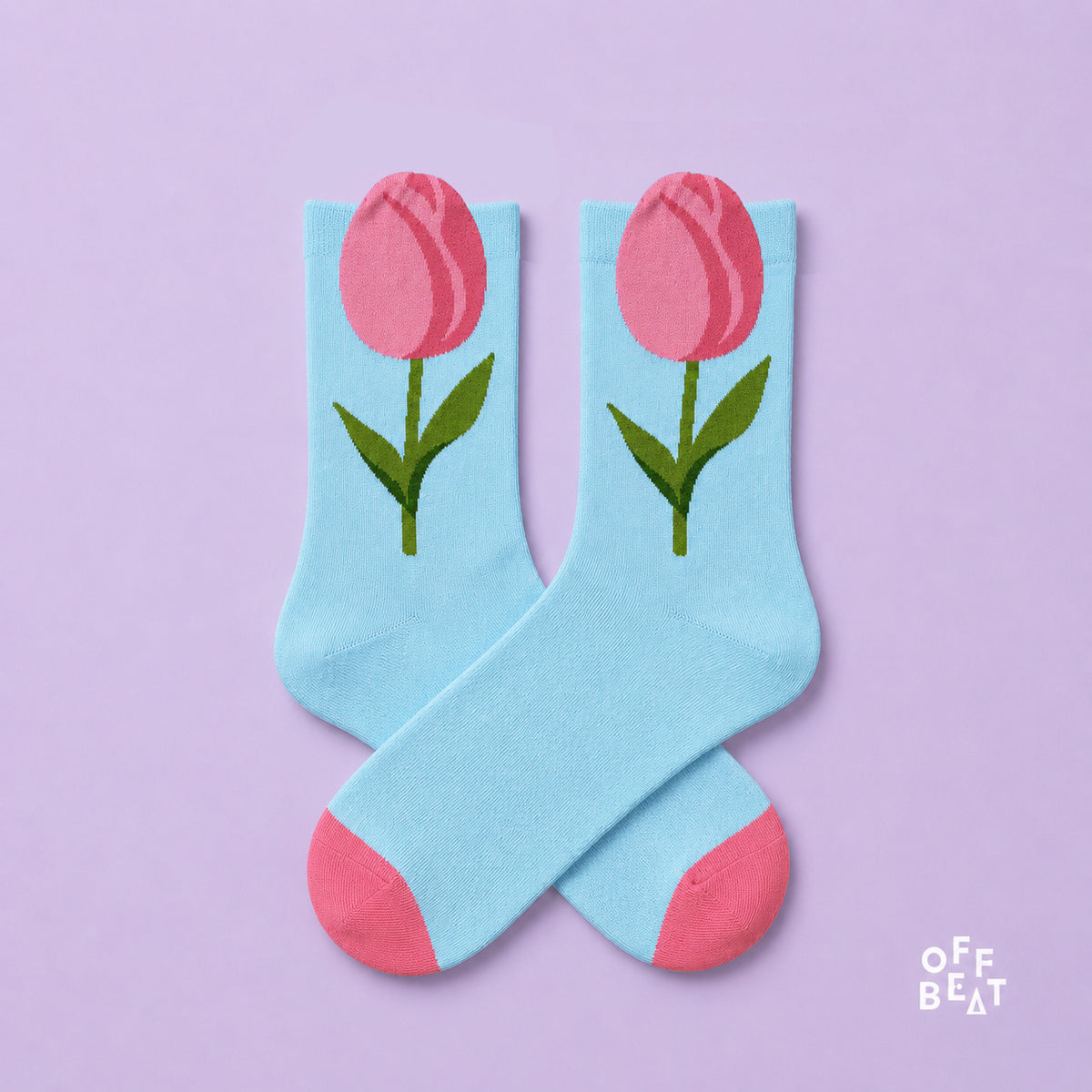 Pop-out Pink Tulip socks - pair
