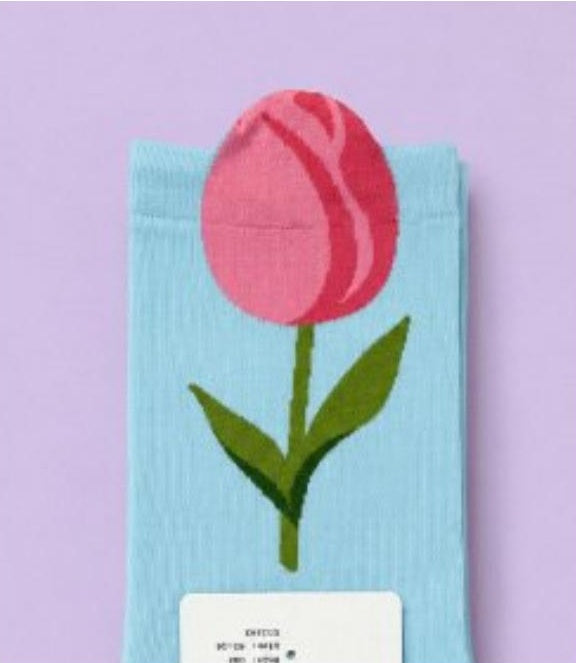 Pop-out Pink Tulip socks - detail