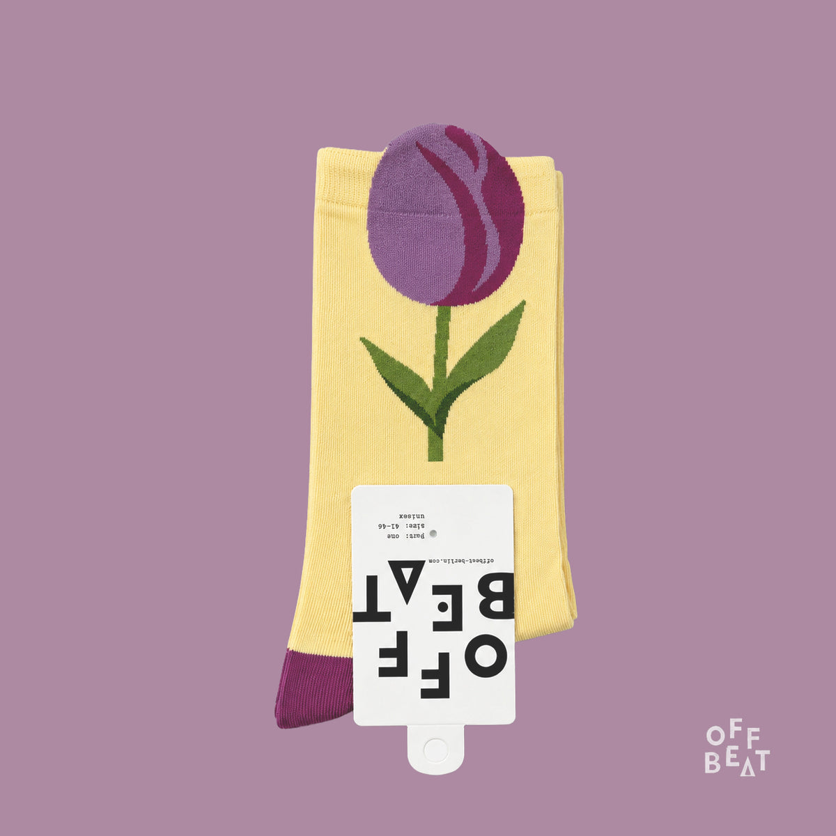Pop-out Purple Tulip socks - front