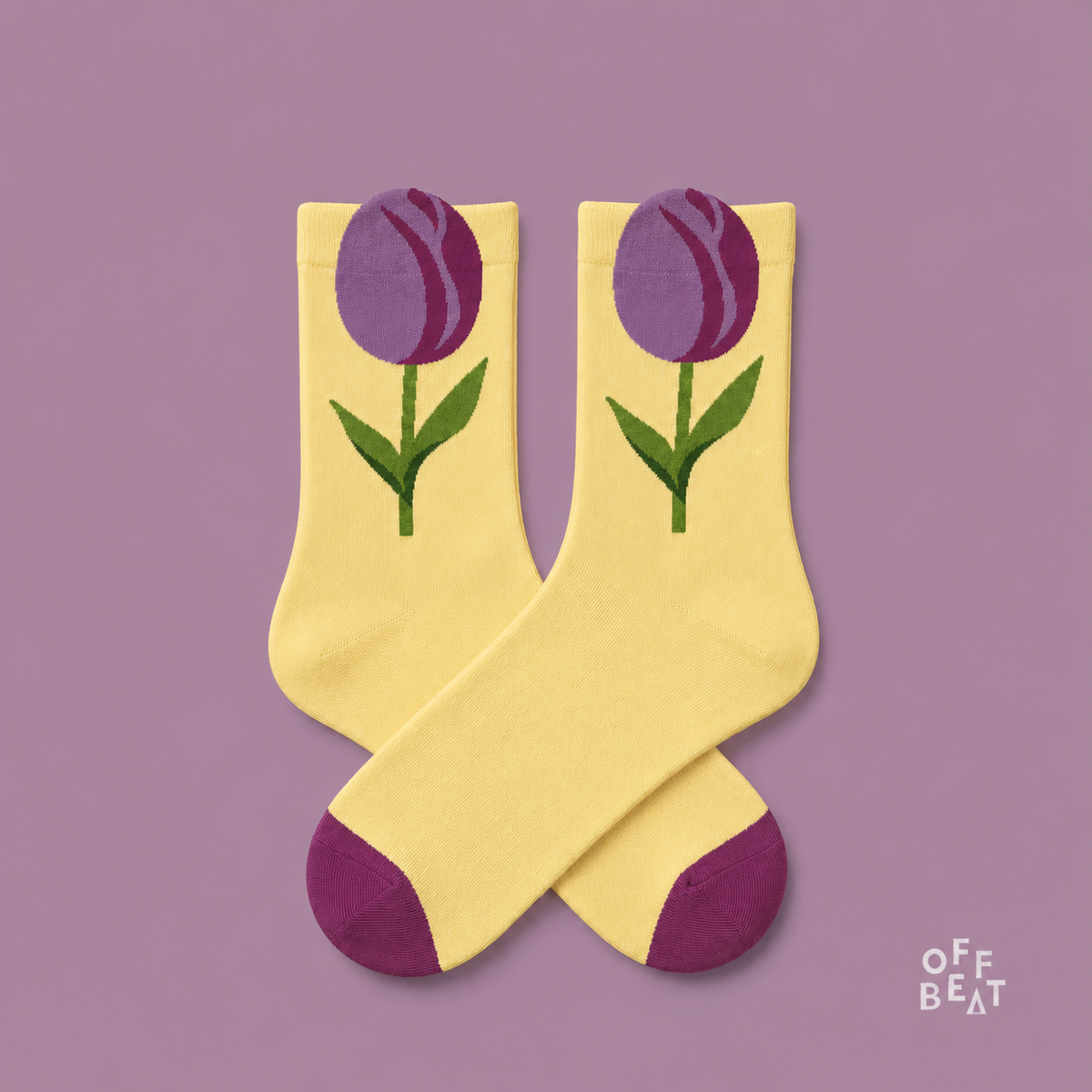 Pop-out Purple Tulip socks - pair