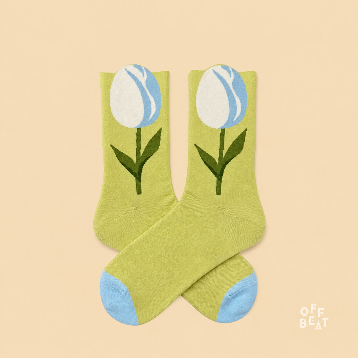 Pop-out White Tulip socks - pair