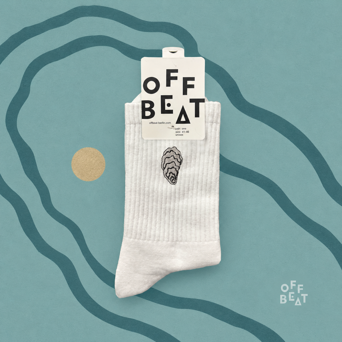 Offbeat Oyster socks – graphic background