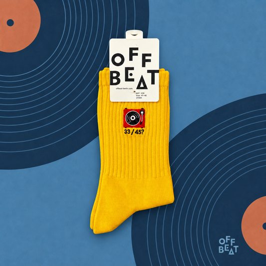Offbeat embroidered Record Player socks – music series