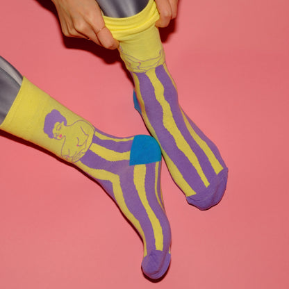 two girl funny socks